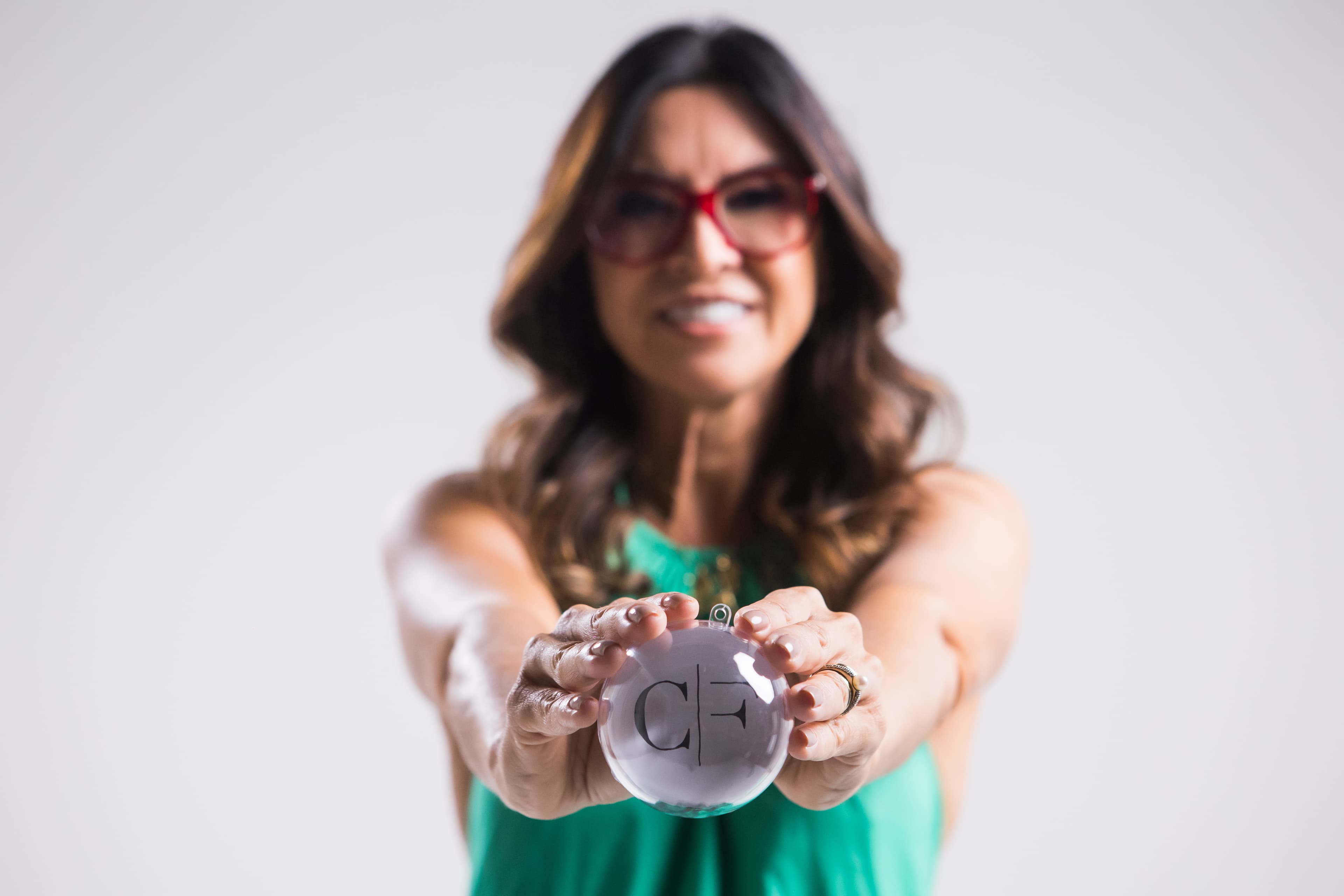 Claudia holding the CF crystal ball